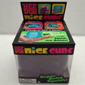 NeeDoh Nice Cube Super Solid Squish Purple Collectible NEW RARE QUICK SHIP